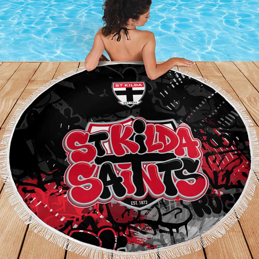 St Kilda Saints Beach Blanket Urban Graffiti Street Art - Bold Abstract Spray Paint