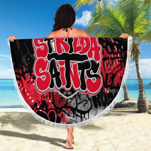 St Kilda Saints Beach Blanket Urban Graffiti Street Art - Bold Abstract Spray Paint