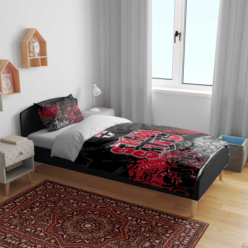 St Kilda Saints Bedding Set Urban Graffiti Street Art - Bold Abstract Spray Paint