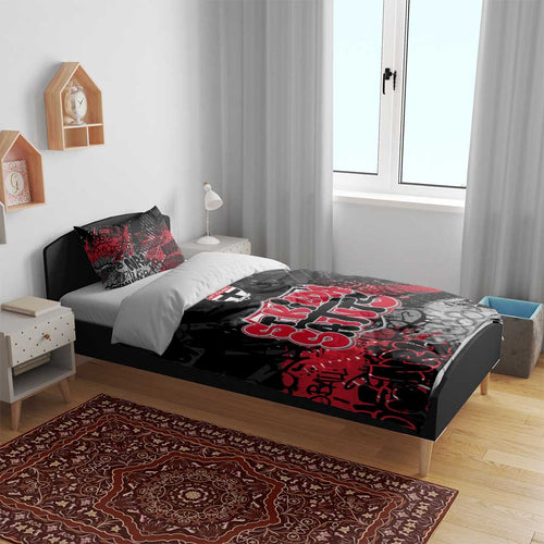 St Kilda Saints Bedding Set Urban Graffiti Street Art - Bold Abstract Spray Paint