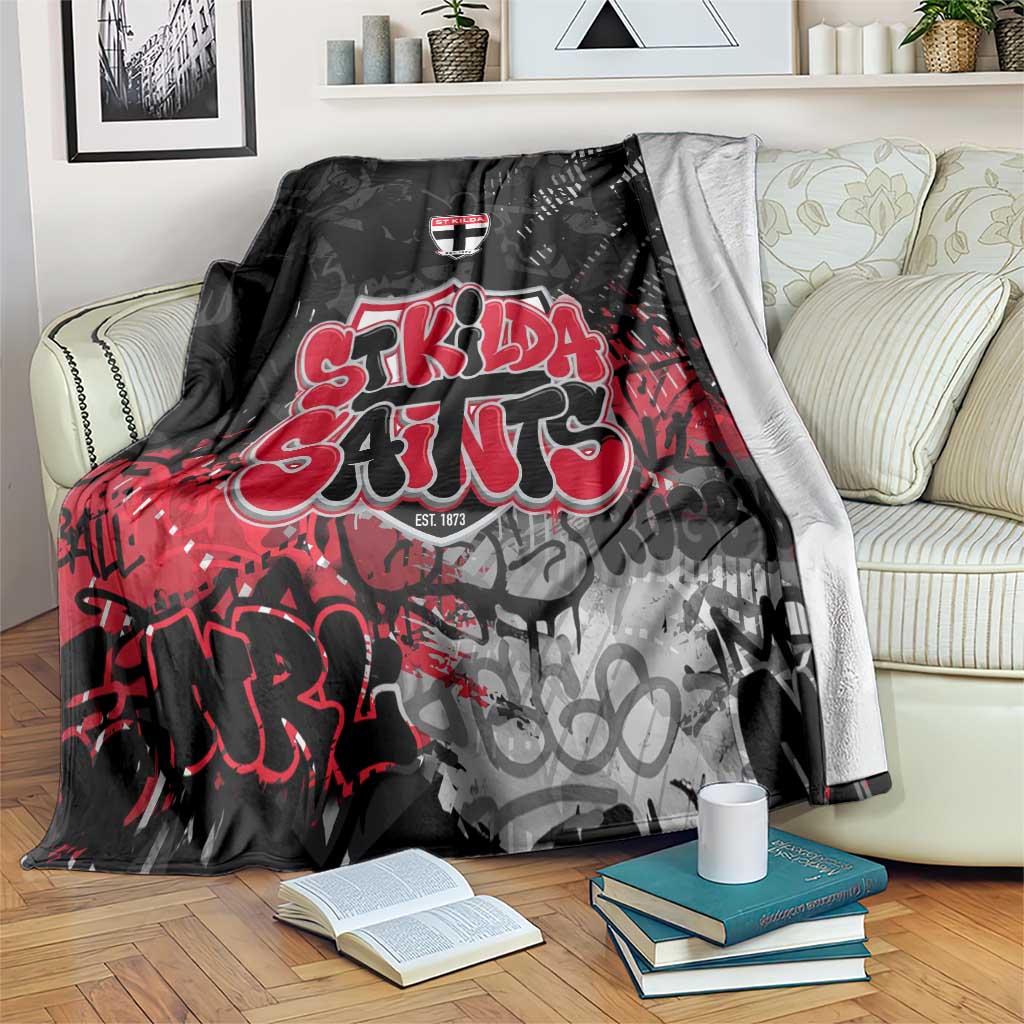 St Kilda Saints Blanket Urban Graffiti Street Art - Bold Abstract Spray Paint