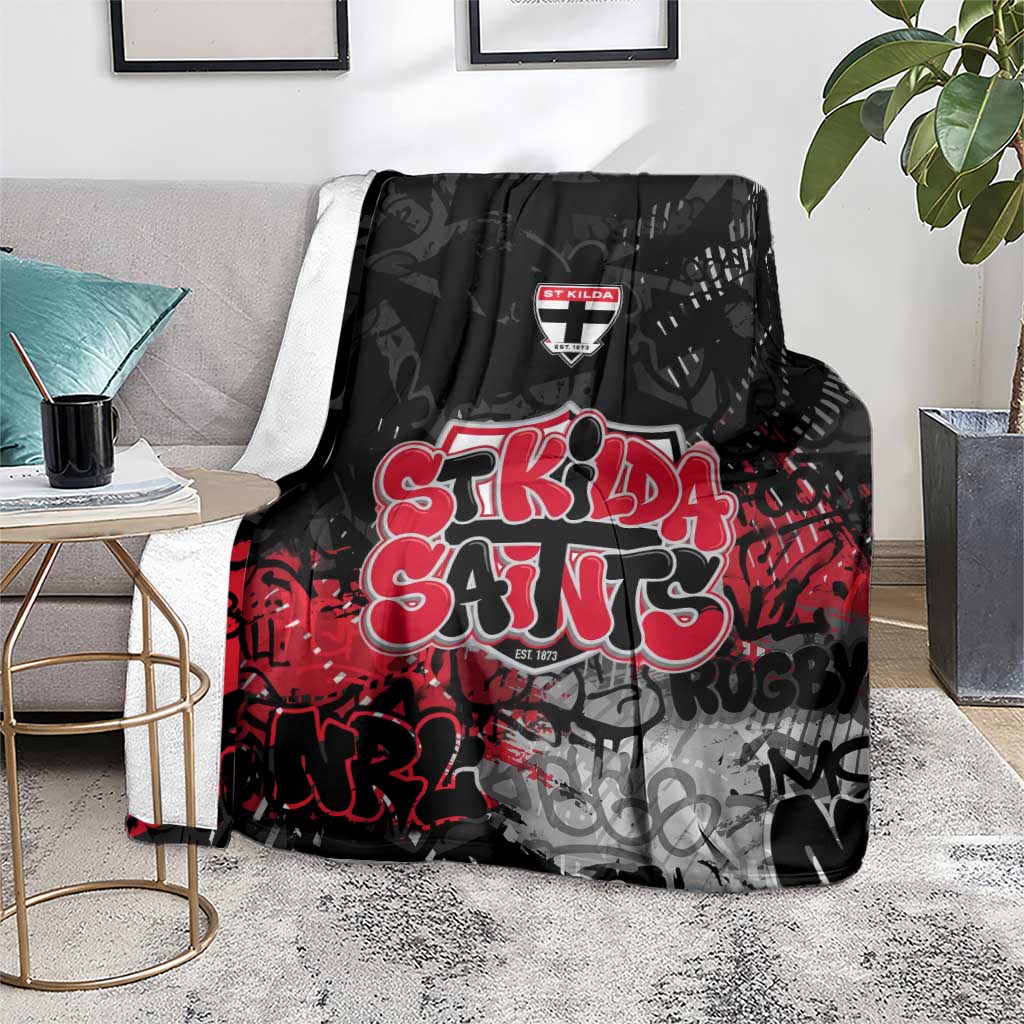St Kilda Saints Blanket Urban Graffiti Street Art - Bold Abstract Spray Paint