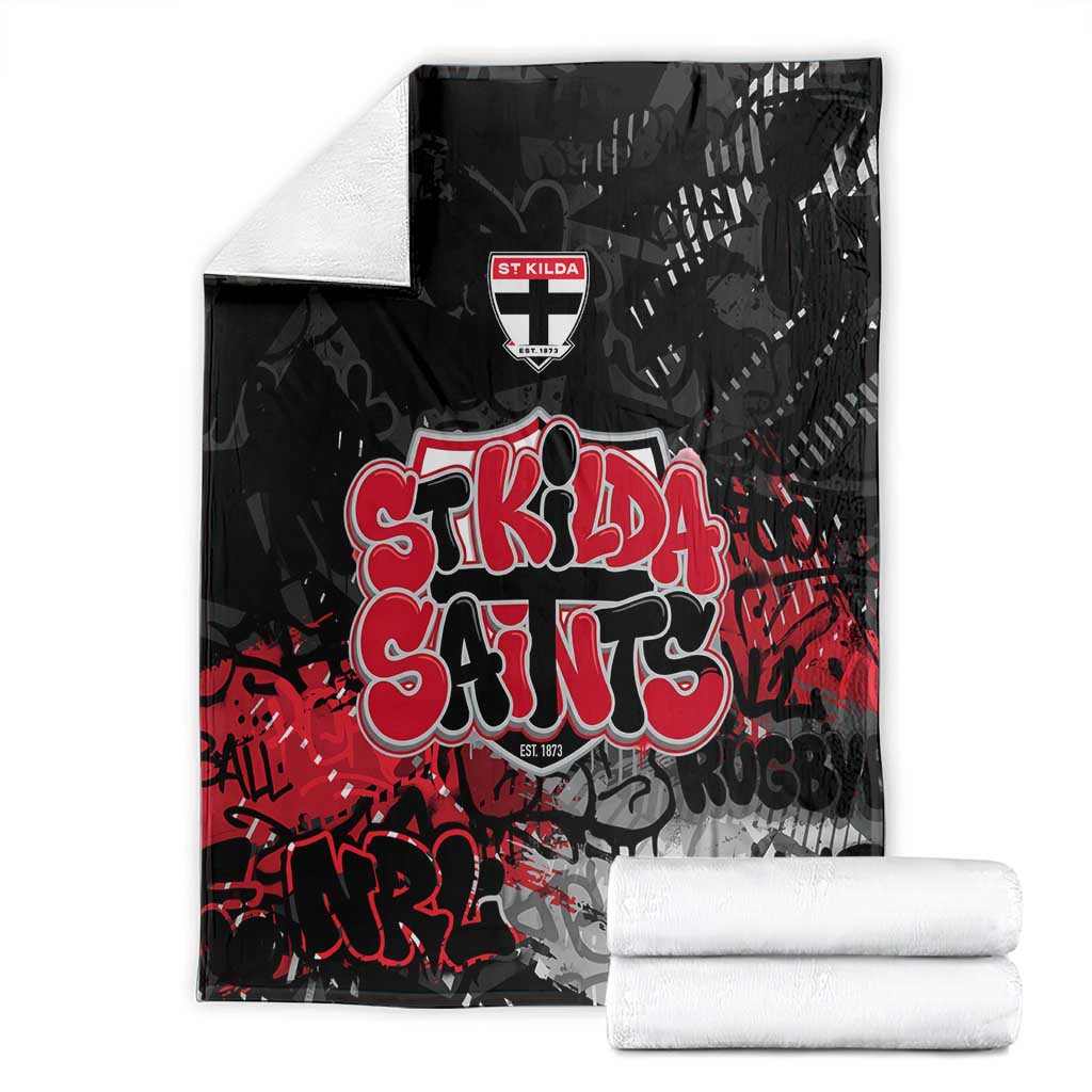 St Kilda Saints Blanket Urban Graffiti Street Art - Bold Abstract Spray Paint