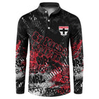 St Kilda Saints Button Sweatshirt Urban Graffiti Street Art - Bold Abstract Spray Paint