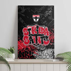 St Kilda Saints Canvas Wall Art Urban Graffiti Street Art - Bold Abstract Spray Paint
