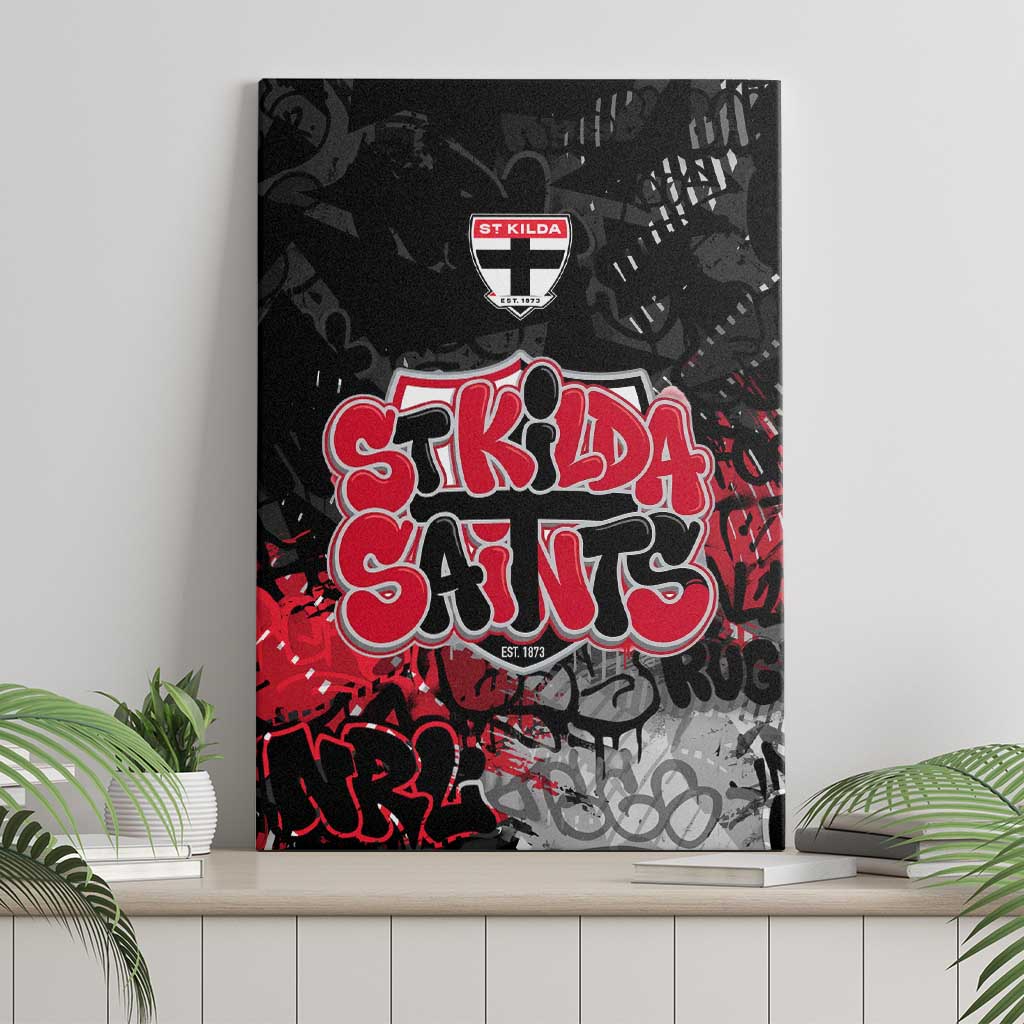 St Kilda Saints Canvas Wall Art Urban Graffiti Street Art - Bold Abstract Spray Paint