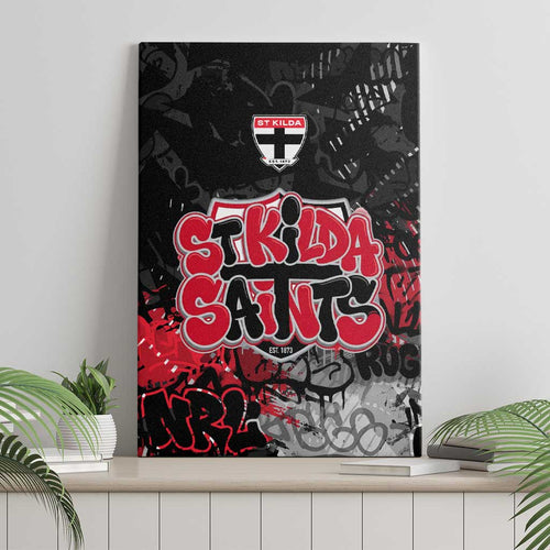 St Kilda Saints Canvas Wall Art Urban Graffiti Street Art - Bold Abstract Spray Paint