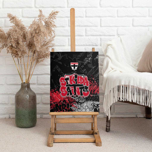 St Kilda Saints Canvas Wall Art Urban Graffiti Street Art - Bold Abstract Spray Paint