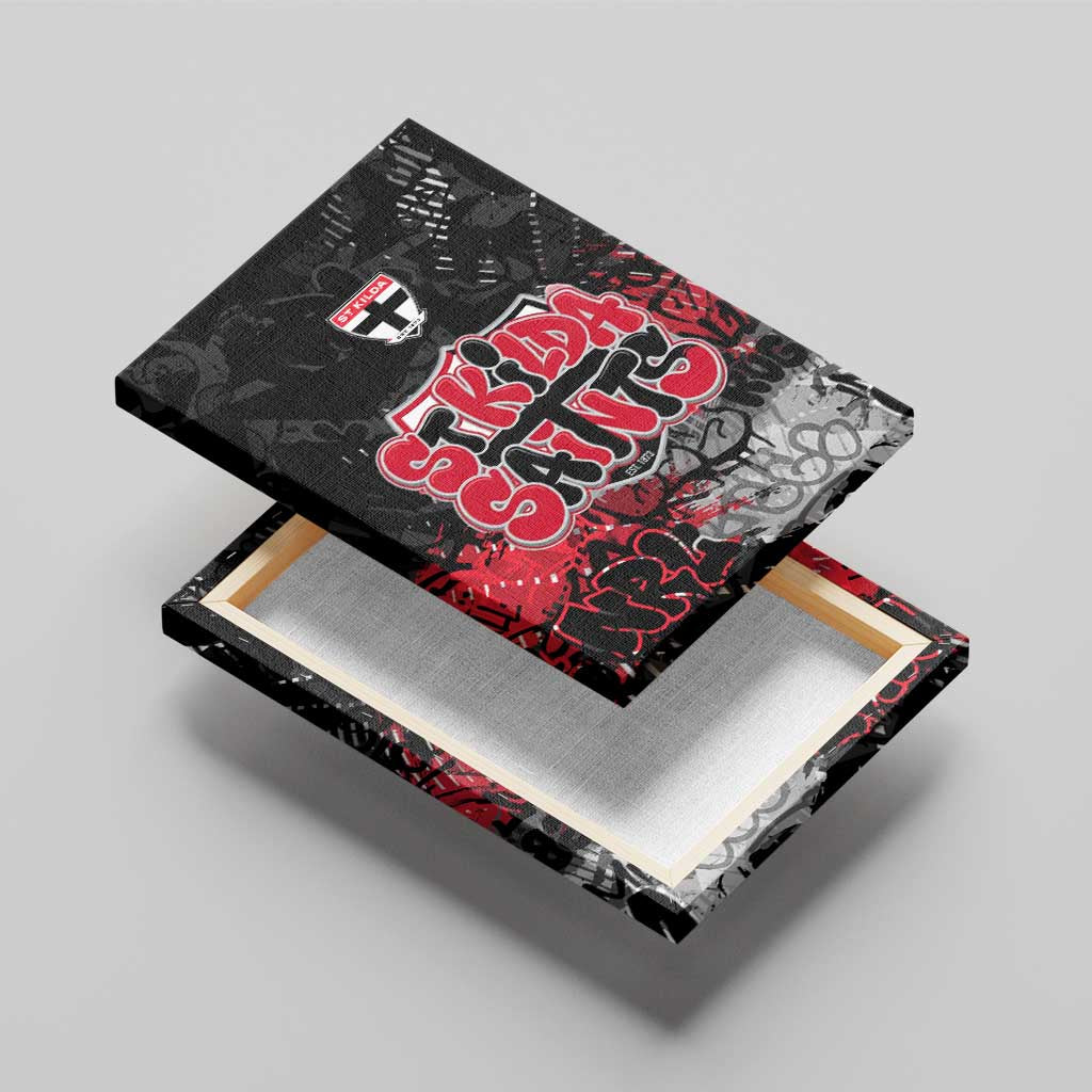 St Kilda Saints Canvas Wall Art Urban Graffiti Street Art - Bold Abstract Spray Paint
