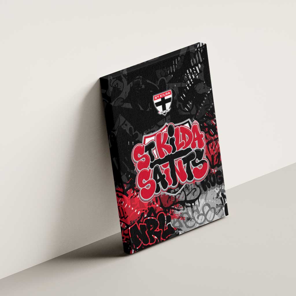St Kilda Saints Canvas Wall Art Urban Graffiti Street Art - Bold Abstract Spray Paint