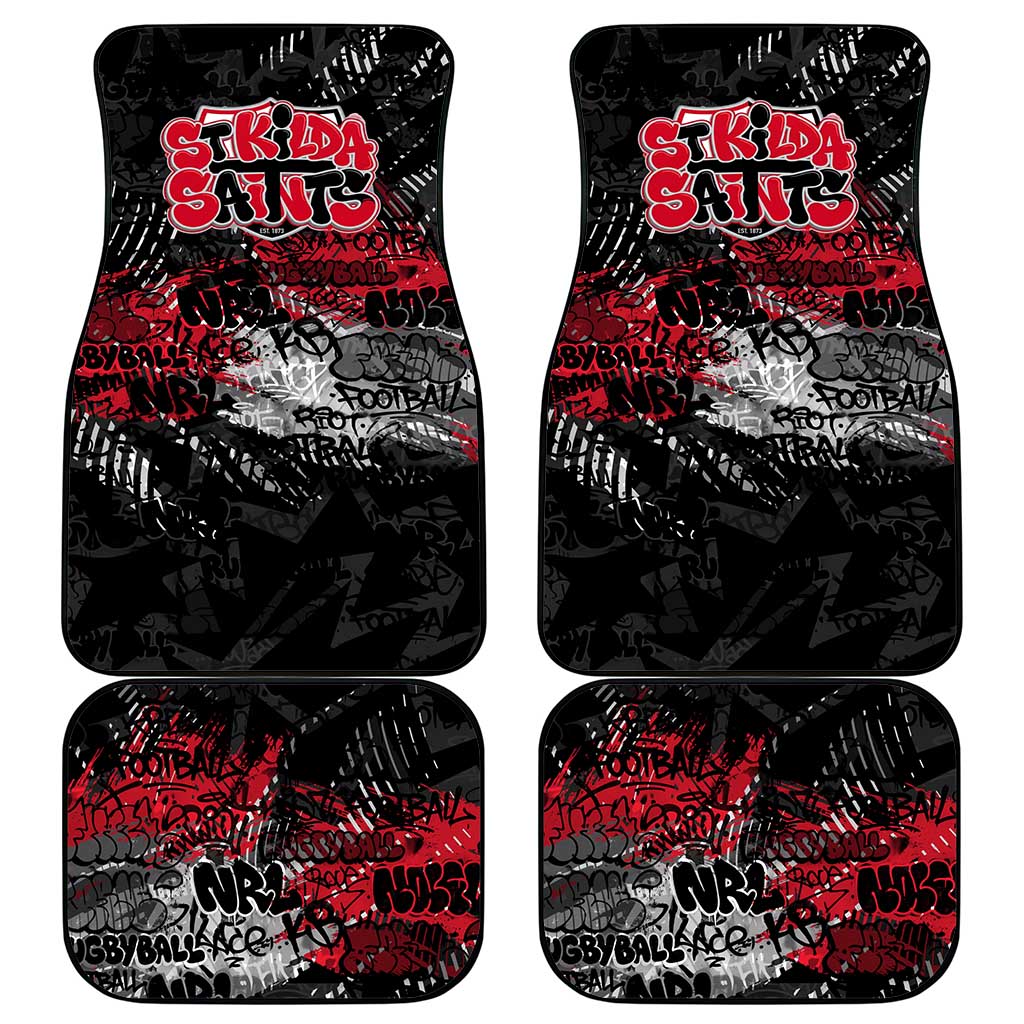 St Kilda Saints Car Mats Urban Graffiti Street Art - Bold Abstract Spray Paint