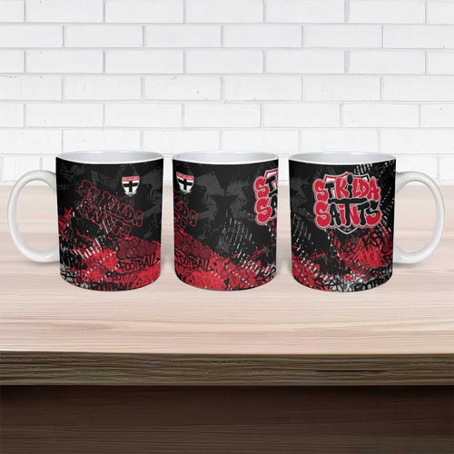 St Kilda Saints Ceramic Mug Urban Graffiti Street Art - Bold Abstract Spray Paint