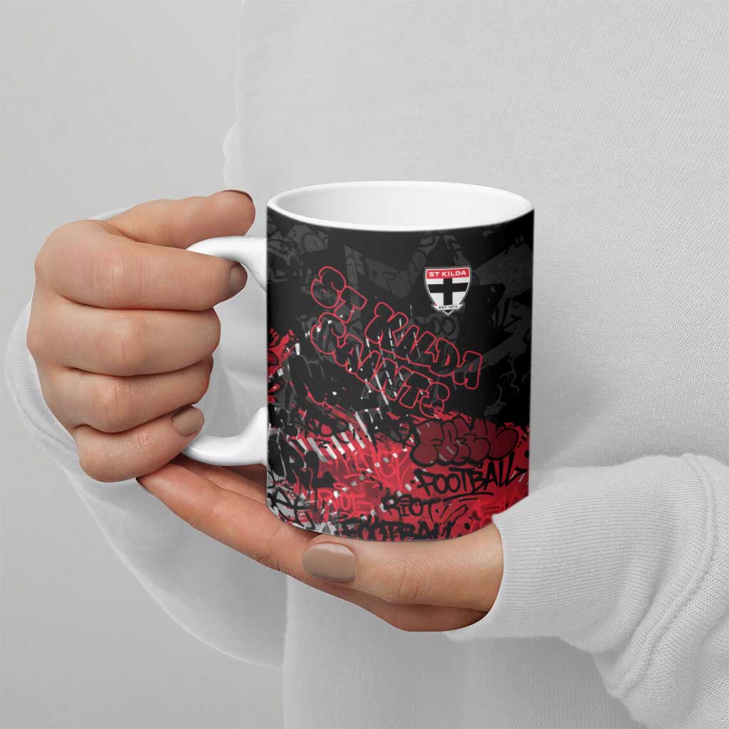 St Kilda Saints Ceramic Mug Urban Graffiti Street Art - Bold Abstract Spray Paint