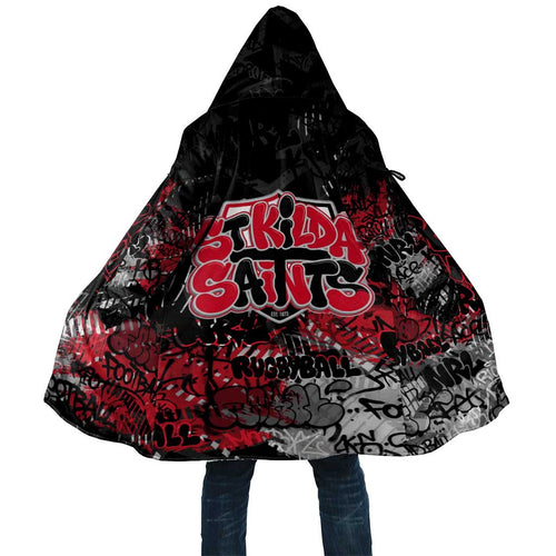 St Kilda Saints Cloak Urban Graffiti Street Art - Bold Abstract Spray Paint