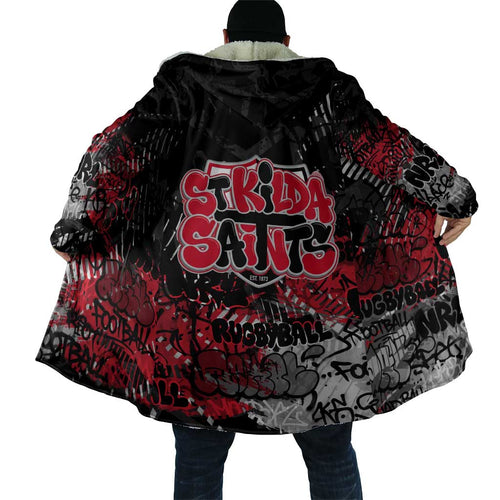 St Kilda Saints Cloak Urban Graffiti Street Art - Bold Abstract Spray Paint