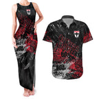 St Kilda Saints Couples Matching Tank Maxi Dress and Hawaiian Shirt Urban Graffiti Street Art - Bold Abstract Spray Paint