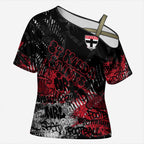 St Kilda Saints Cross Shoulder Shirt Urban Graffiti Street Art - Bold Abstract Spray Paint
