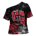 St Kilda Saints Cross Shoulder Shirt Urban Graffiti Street Art - Bold Abstract Spray Paint