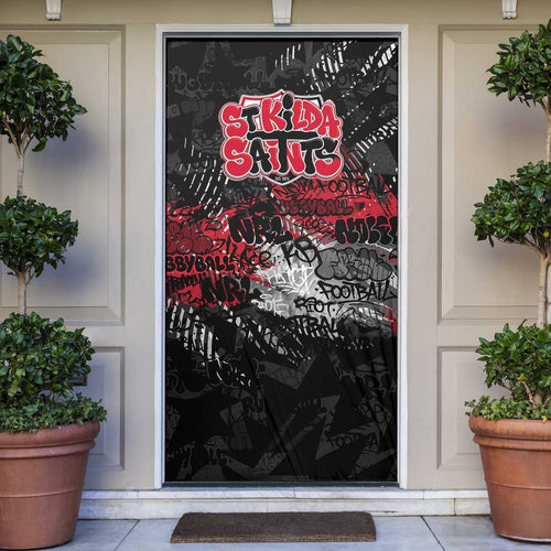 St Kilda Saints Door Cover Urban Graffiti Street Art - Bold Abstract Spray Paint