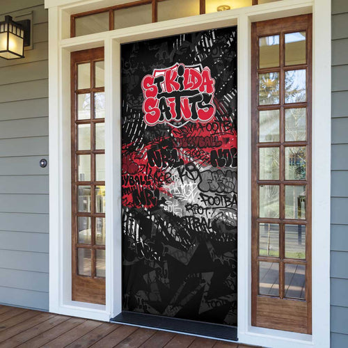 St Kilda Saints Door Cover Urban Graffiti Street Art - Bold Abstract Spray Paint