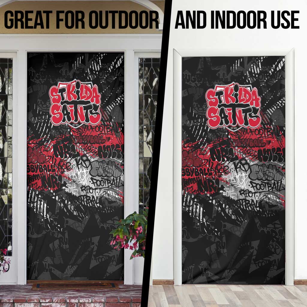 St Kilda Saints Door Cover Urban Graffiti Street Art - Bold Abstract Spray Paint