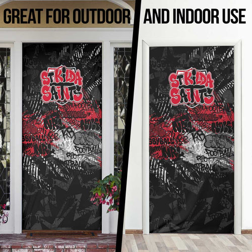 St Kilda Saints Door Cover Urban Graffiti Street Art - Bold Abstract Spray Paint