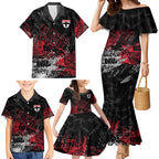 St Kilda Saints Family Matching Mermaid Dress and Hawaiian Shirt Urban Graffiti Street Art - Bold Abstract Spray Paint
