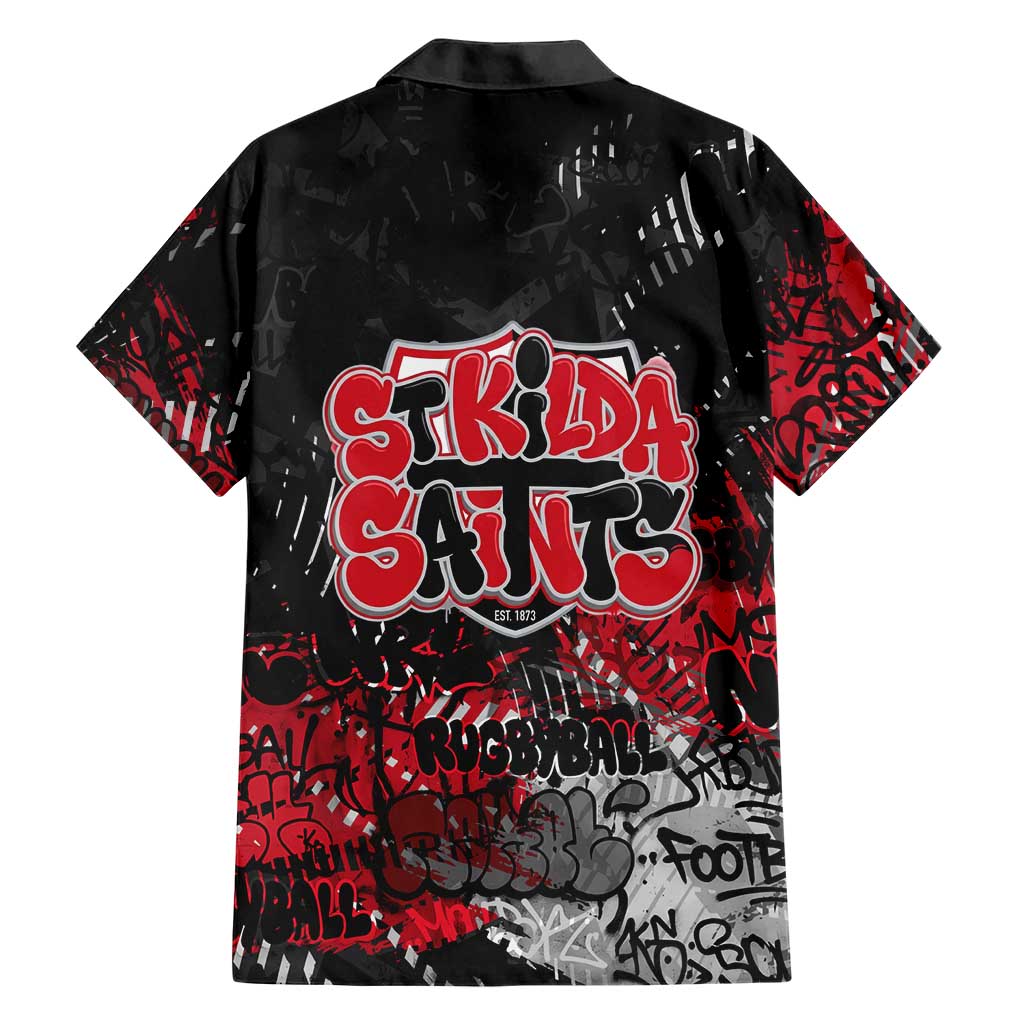 St Kilda Saints Family Matching Mermaid Dress and Hawaiian Shirt Urban Graffiti Street Art - Bold Abstract Spray Paint