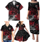 St Kilda Saints Family Matching Puletasi and Hawaiian Shirt Urban Graffiti Street Art - Bold Abstract Spray Paint