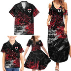 St Kilda Saints Family Matching Summer Maxi Dress and Hawaiian Shirt Urban Graffiti Street Art - Bold Abstract Spray Paint