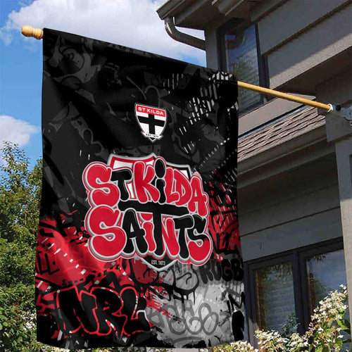 St Kilda Saints Garden Flag Urban Graffiti Street Art - Bold Abstract Spray Paint