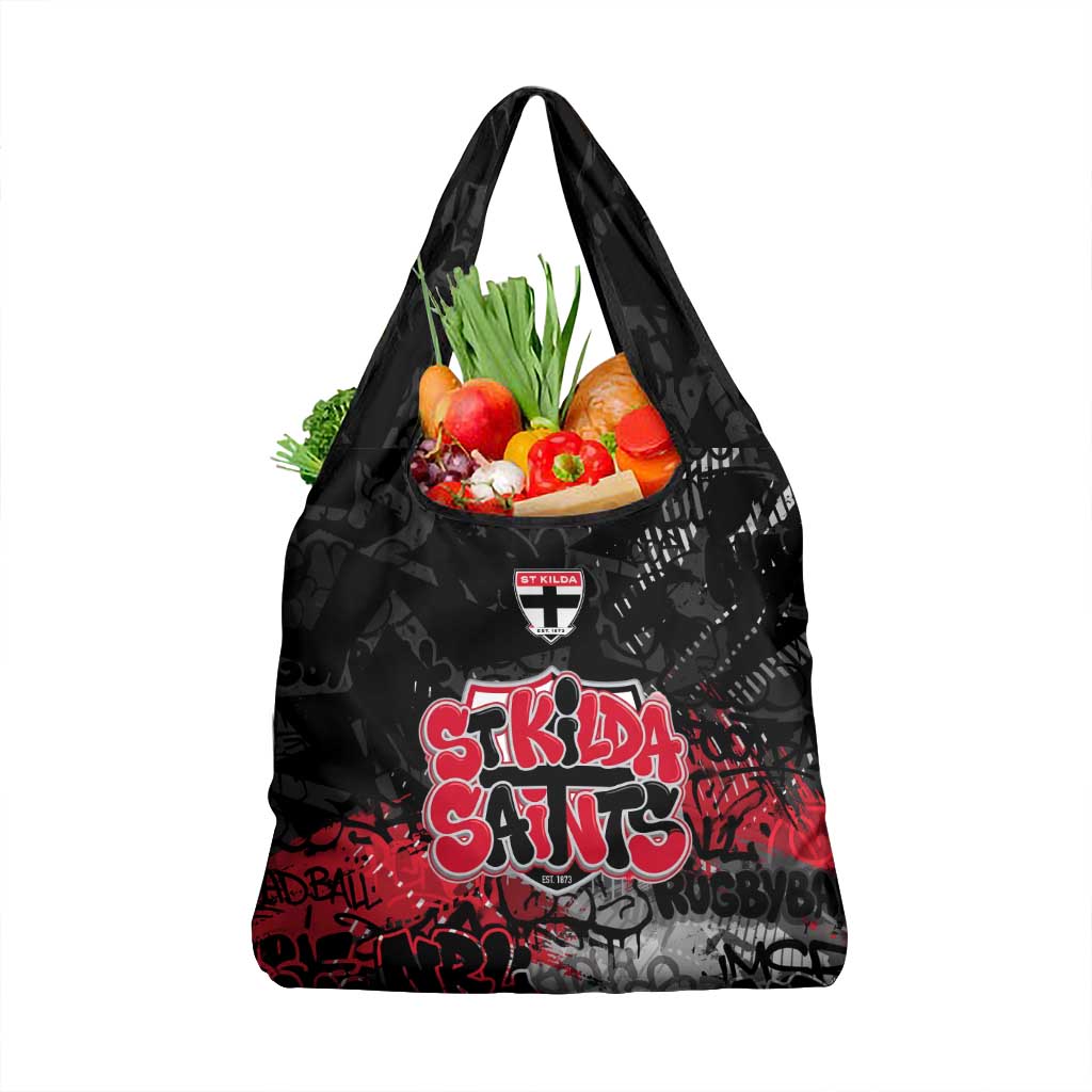 St Kilda Saints Grocery Bag Urban Graffiti Street Art - Bold Abstract Spray Paint