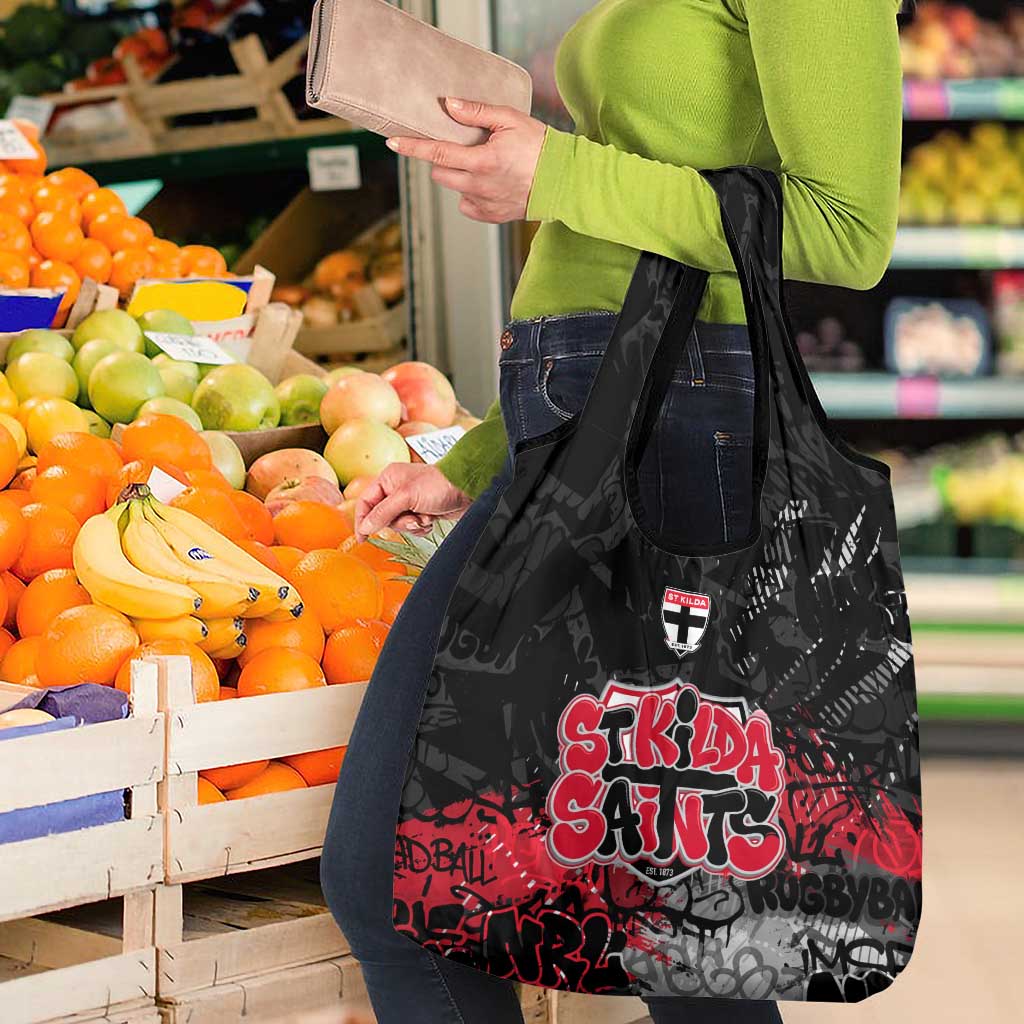 St Kilda Saints Grocery Bag Urban Graffiti Street Art - Bold Abstract Spray Paint