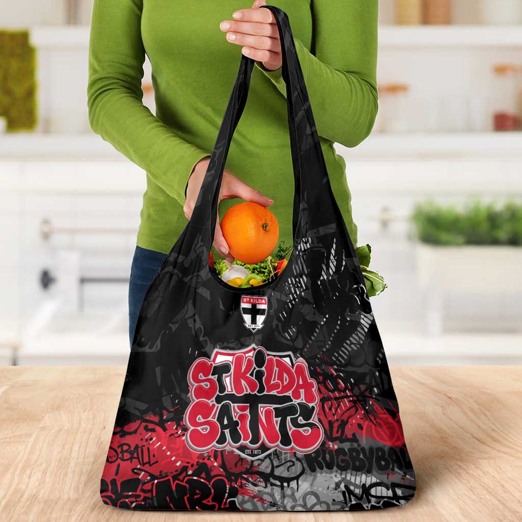 St Kilda Saints Grocery Bag Urban Graffiti Street Art - Bold Abstract Spray Paint