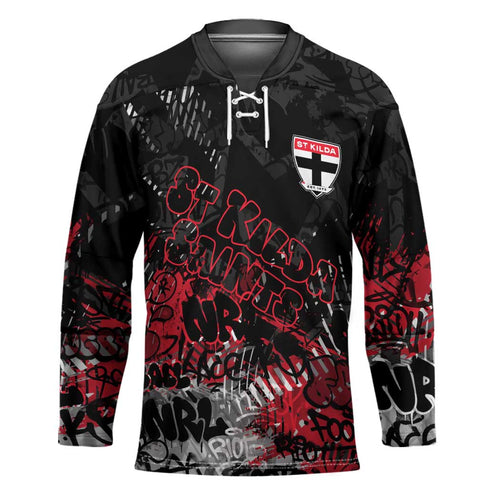 St Kilda Saints Hockey Jersey Urban Graffiti Street Art - Bold Abstract Spray Paint