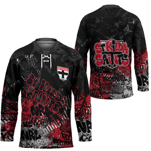 St Kilda Saints Hockey Jersey Urban Graffiti Street Art - Bold Abstract Spray Paint