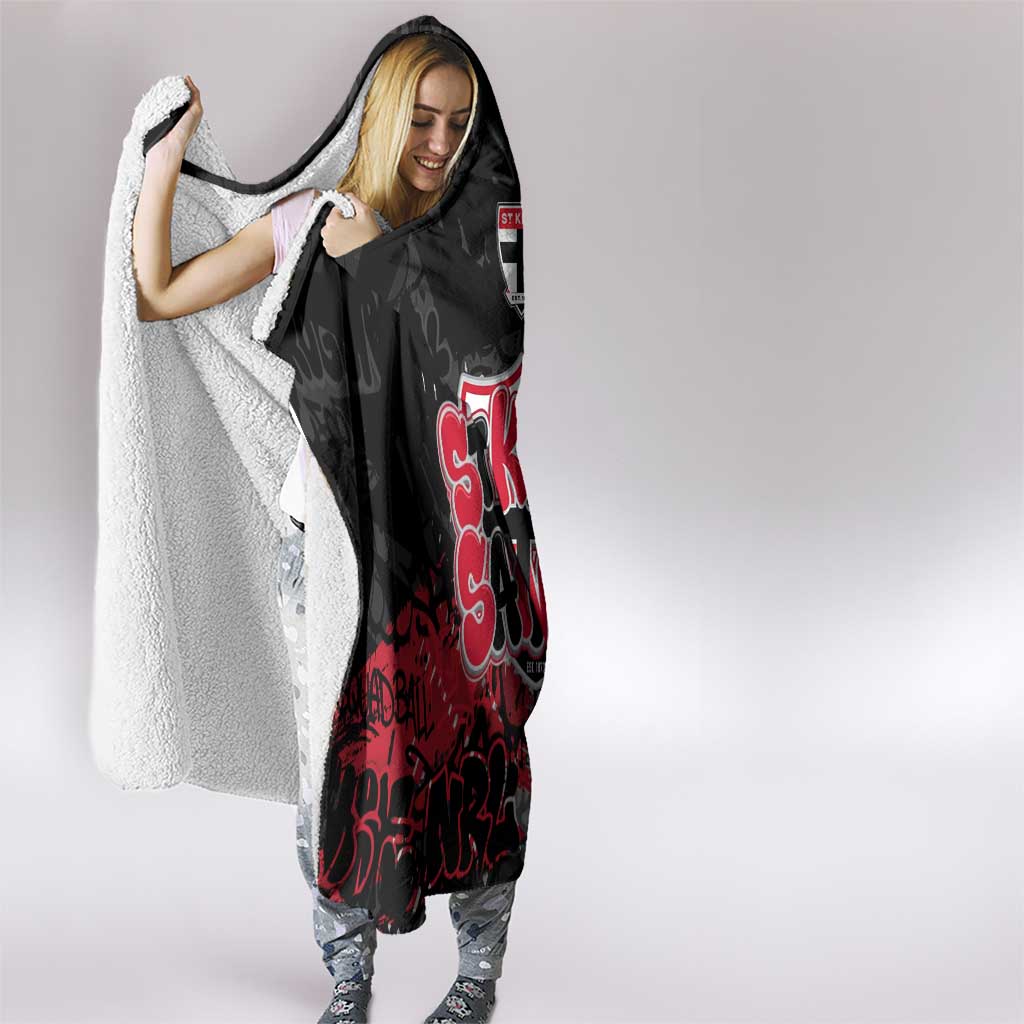 St Kilda Saints Hooded Blanket Urban Graffiti Street Art - Bold Abstract Spray Paint
