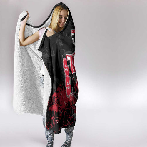 St Kilda Saints Hooded Blanket Urban Graffiti Street Art - Bold Abstract Spray Paint