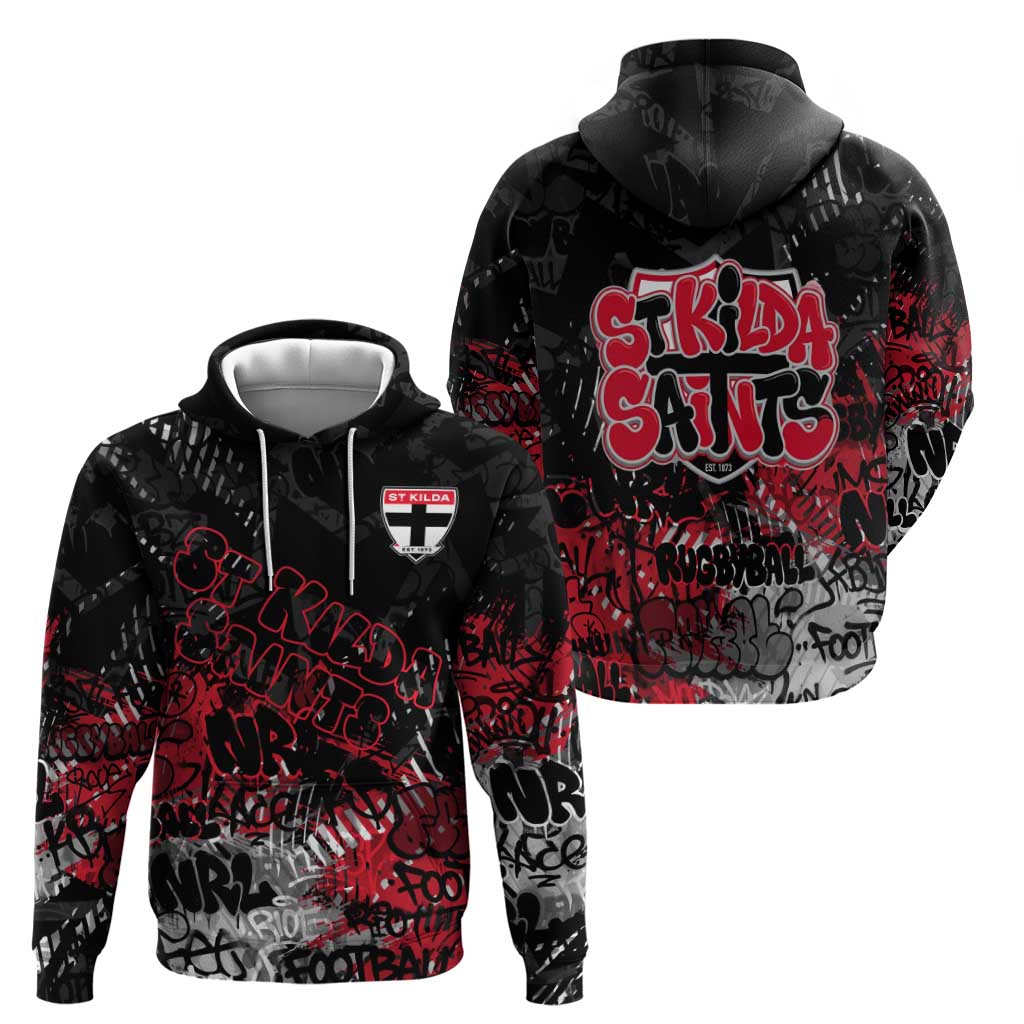 St Kilda Saints Hoodie Urban Graffiti Street Art - Bold Abstract Spray Paint