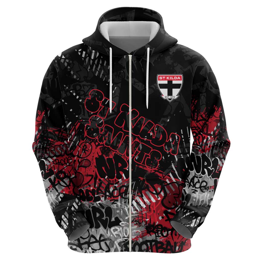 St Kilda Saints Hoodie Urban Graffiti Street Art - Bold Abstract Spray Paint