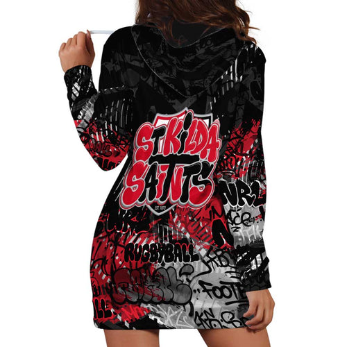 St Kilda Saints Hoodie Dress Urban Graffiti Street Art - Bold Abstract Spray Paint
