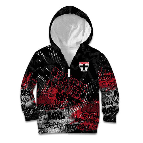 St Kilda Saints Kid Hoodie Urban Graffiti Street Art - Bold Abstract Spray Paint