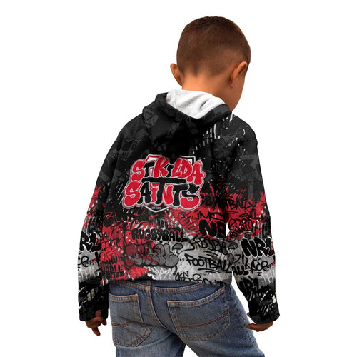 St Kilda Saints Kid Hoodie Urban Graffiti Street Art - Bold Abstract Spray Paint