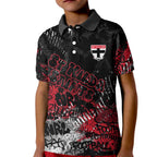 St Kilda Saints Kid Polo Shirt Urban Graffiti Street Art - Bold Abstract Spray Paint