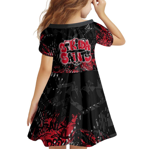 St Kilda Saints Kid Short Sleeve Dress Urban Graffiti Street Art - Bold Abstract Spray Paint
