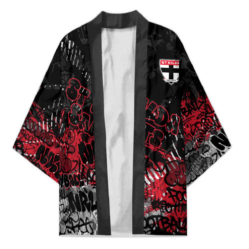 St Kilda Saints Kimono Urban Graffiti Street Art - Bold Abstract Spray Paint