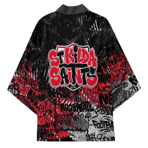 St Kilda Saints Kimono Urban Graffiti Street Art - Bold Abstract Spray Paint