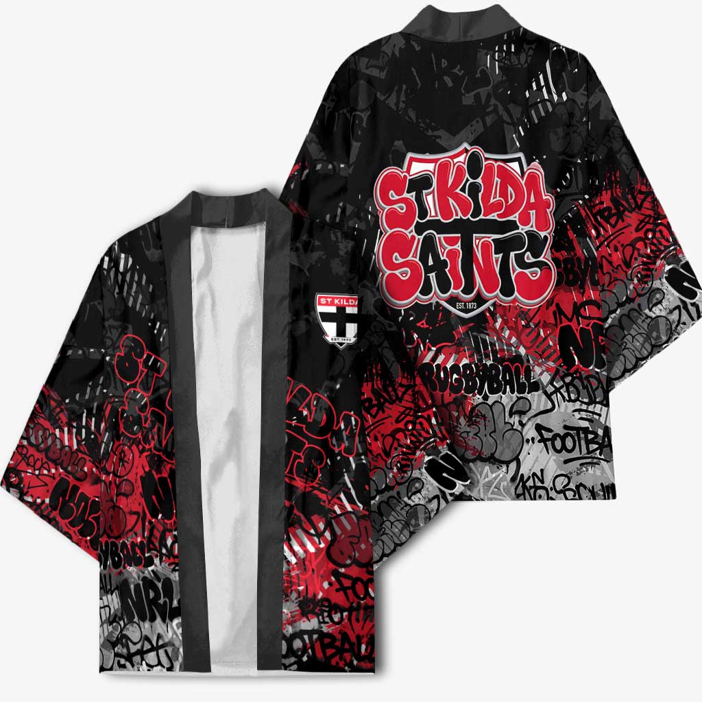 St Kilda Saints Kimono Urban Graffiti Street Art - Bold Abstract Spray Paint
