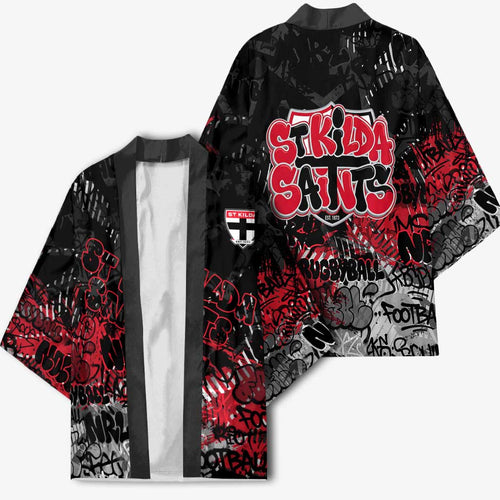 St Kilda Saints Kimono Urban Graffiti Street Art - Bold Abstract Spray Paint