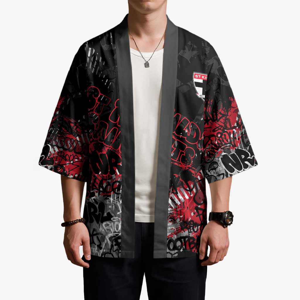 St Kilda Saints Kimono Urban Graffiti Street Art - Bold Abstract Spray Paint